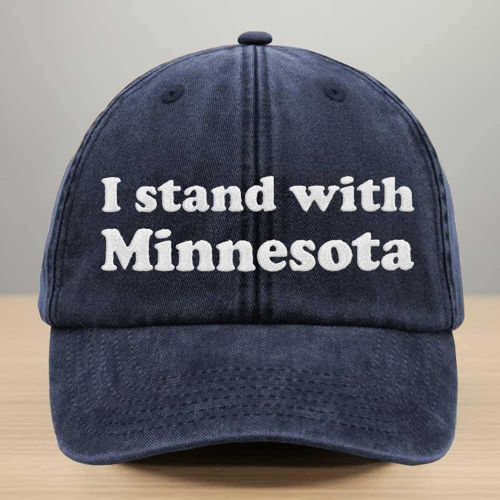 I Stand With Minnesota Embroidered Denim Baseball Cap