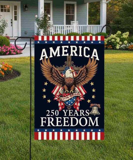250th Anniversary America Freedom Eagle USA Patriotic 1776-2026 Garden Flag
