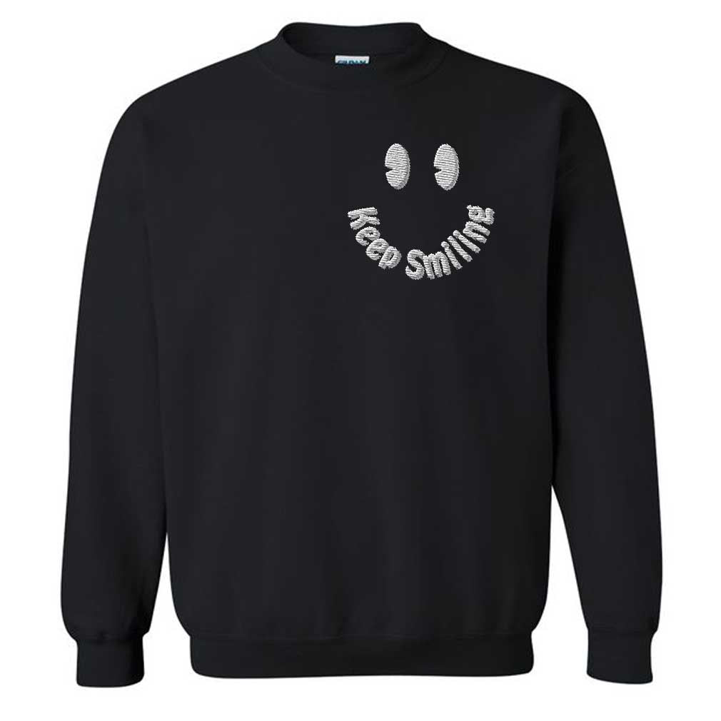 Devon Rodriguez Keep Smiling Embroidered Sweatshirt