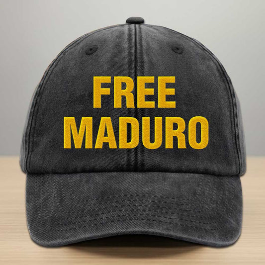 Free Maduro Embroidered Washed Denim Baseball Cap