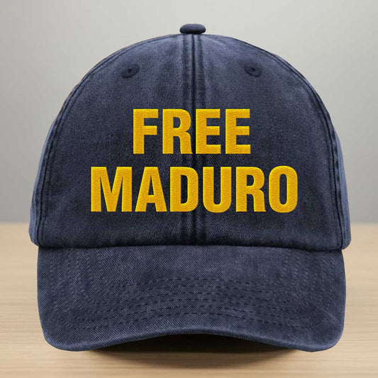 Free Maduro Embroidered Washed Denim Baseball Cap
