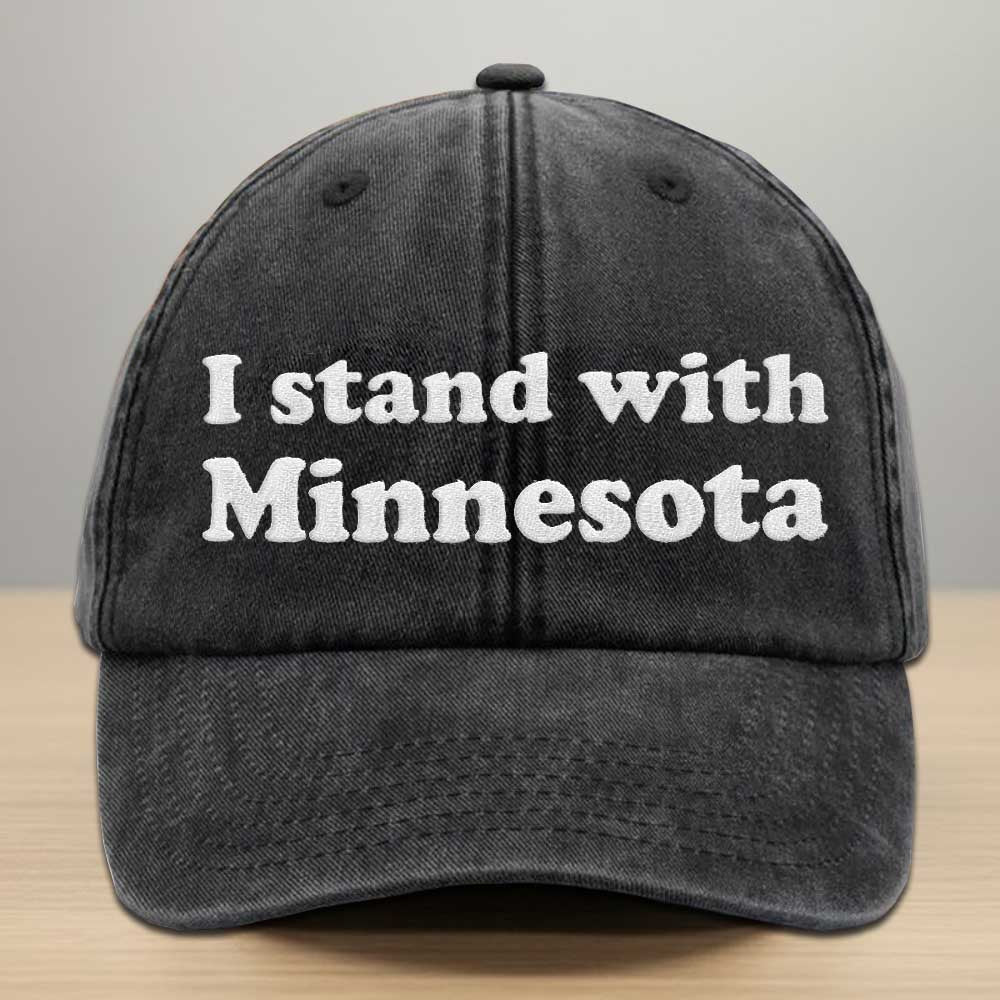 I Stand With Minnesota Embroidered Denim Baseball Cap