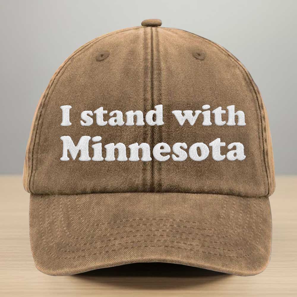 I Stand With Minnesota Embroidered Denim Baseball Cap
