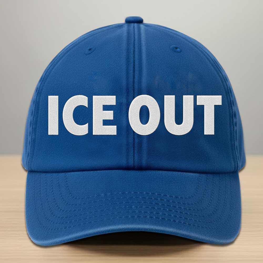 ICE Out Embroidered Washed Denim Cap